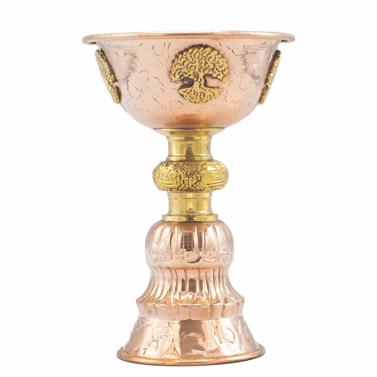 Taça ritual de cobre com Árvore da Vida 10x15 cm