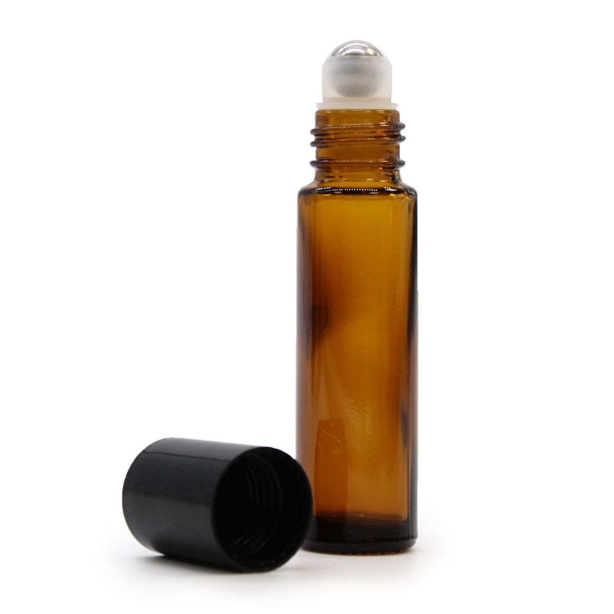 Frascos e tampas roll-on de 10 ml - Âmbar