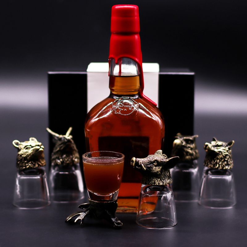 Gift Set of 6 Bottom Up Shot Glasses (50ml) - Wild Forest Creatures