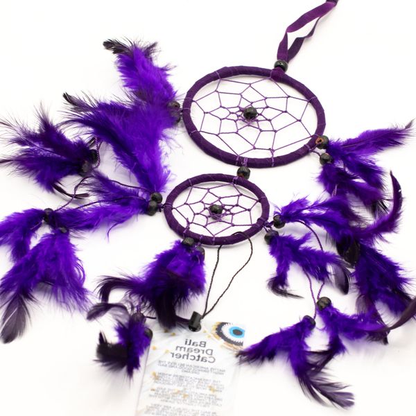 Bali Dreamcatcher - Medium Round - Turq/Pink/Purp