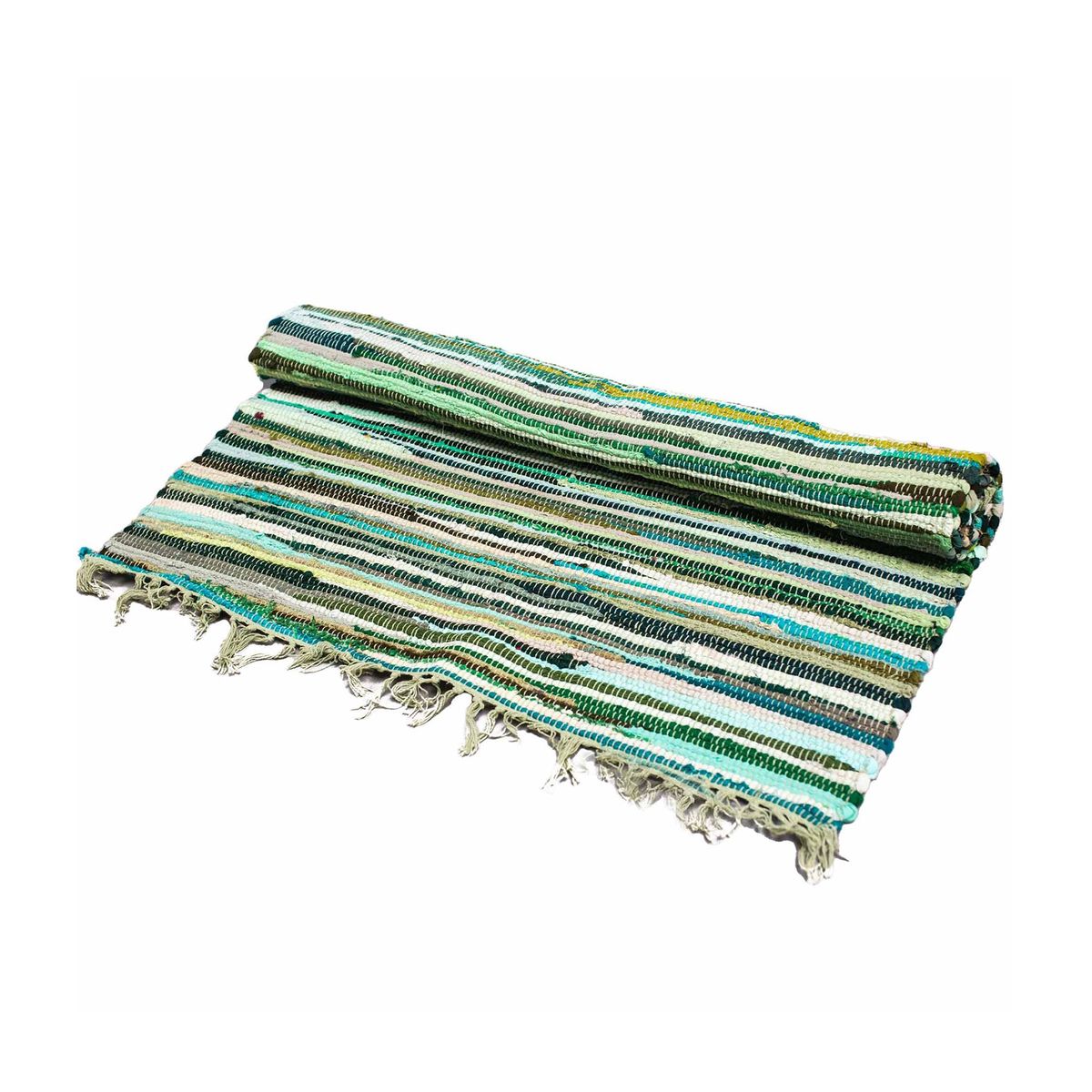 Tapete de retalhos pequeno - 50x90 cm - qualidade premium - Verdes naturais