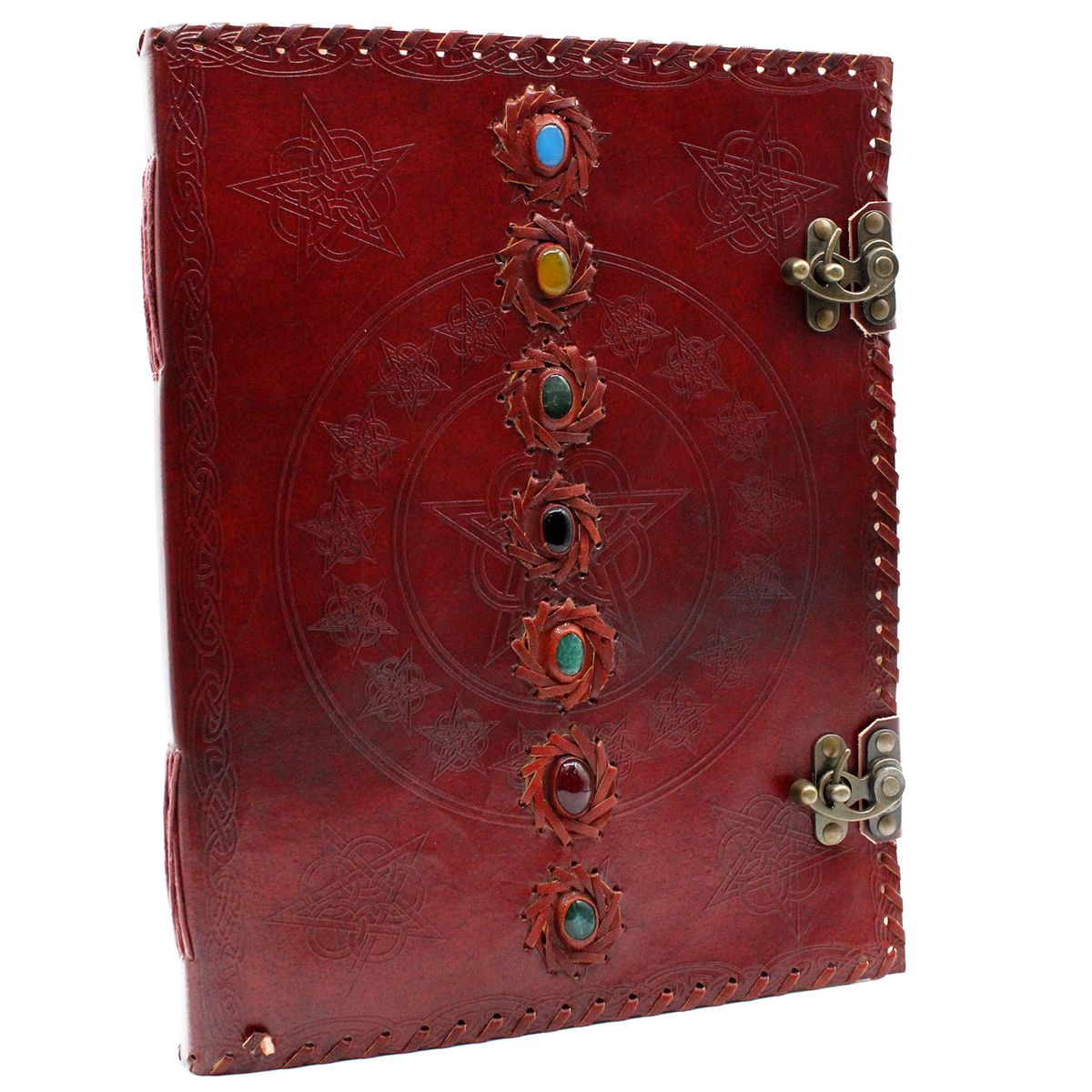 Grande Livro em Couro dos 7 Chakras - 10x13