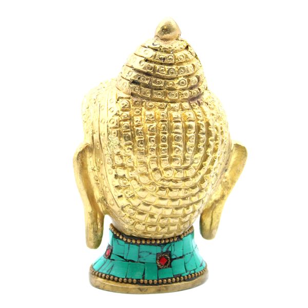 Латунова фигура на Буда - голяма глава - 11.5 cm