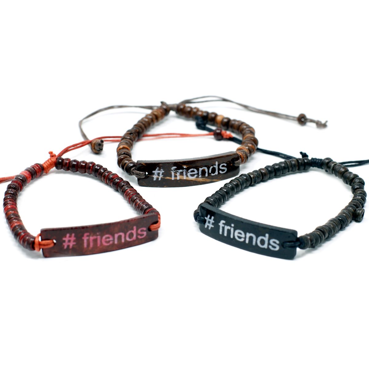 Pulseiras com slogan de coco - #Friends