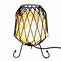 Mesh Salt Rock Brazier Lamp, Cable, Bulb, White Salt