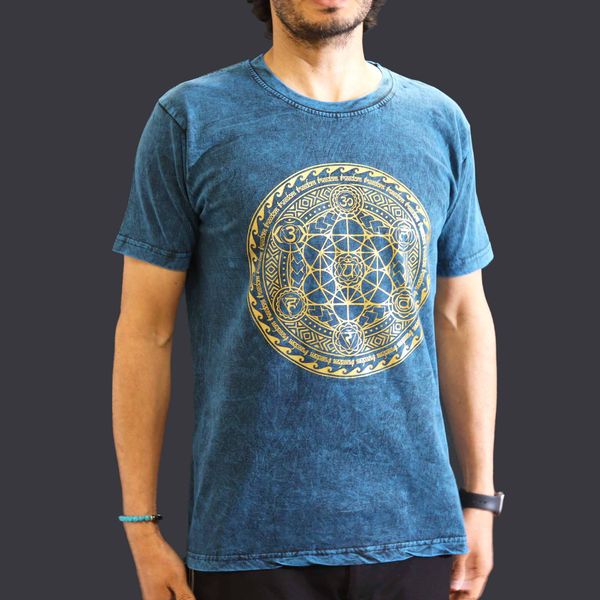 Medium Stone Washed Teashirt - Chakra - Blue