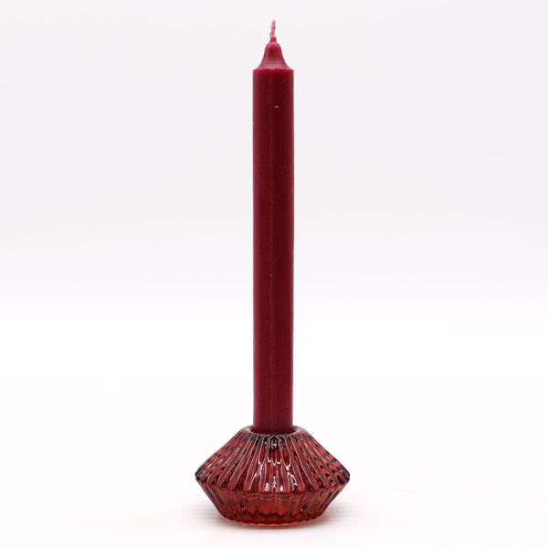 Set of 2  Flower Flip Dinner Candle / Tealight Holder -  Vampire Red