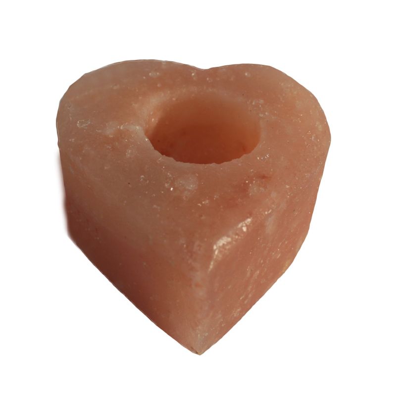 Bougeoirs en cristal de Sel de l’Himalaya - Petit Coeur