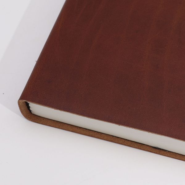 Lrg Dark Tan Daily Note Book - 100 Lined Pages - 20x15cm