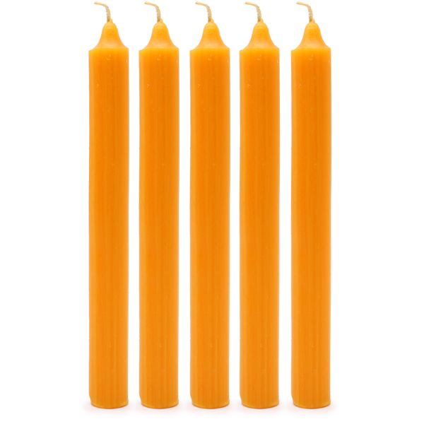 Solid Colour Dinner Candle Set - Pack of 21 - Rustic Mango