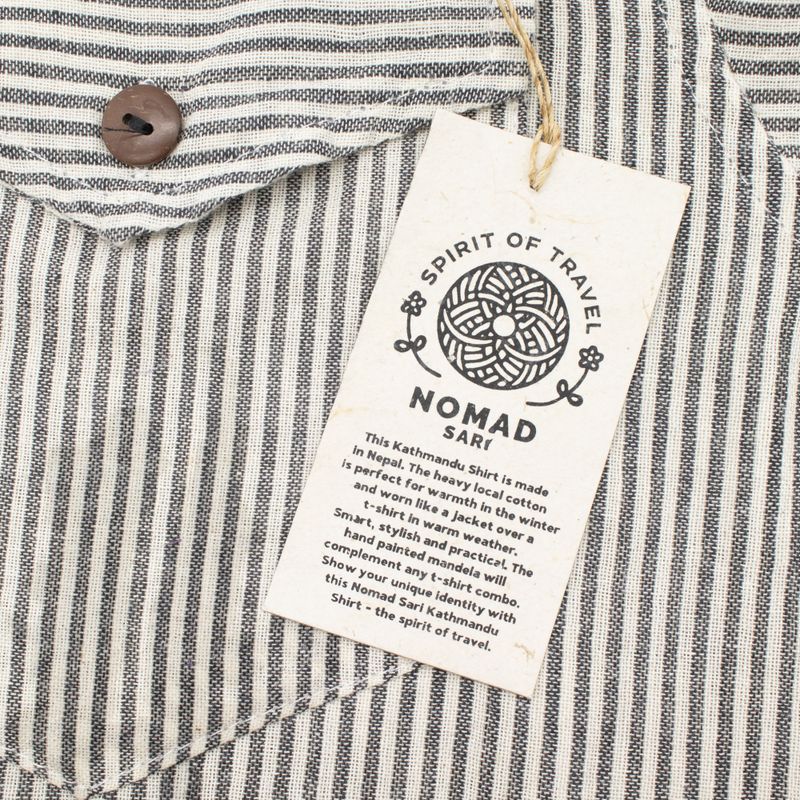 Nomad Sari Grandad Shirt - Piedra Gris - Mediano