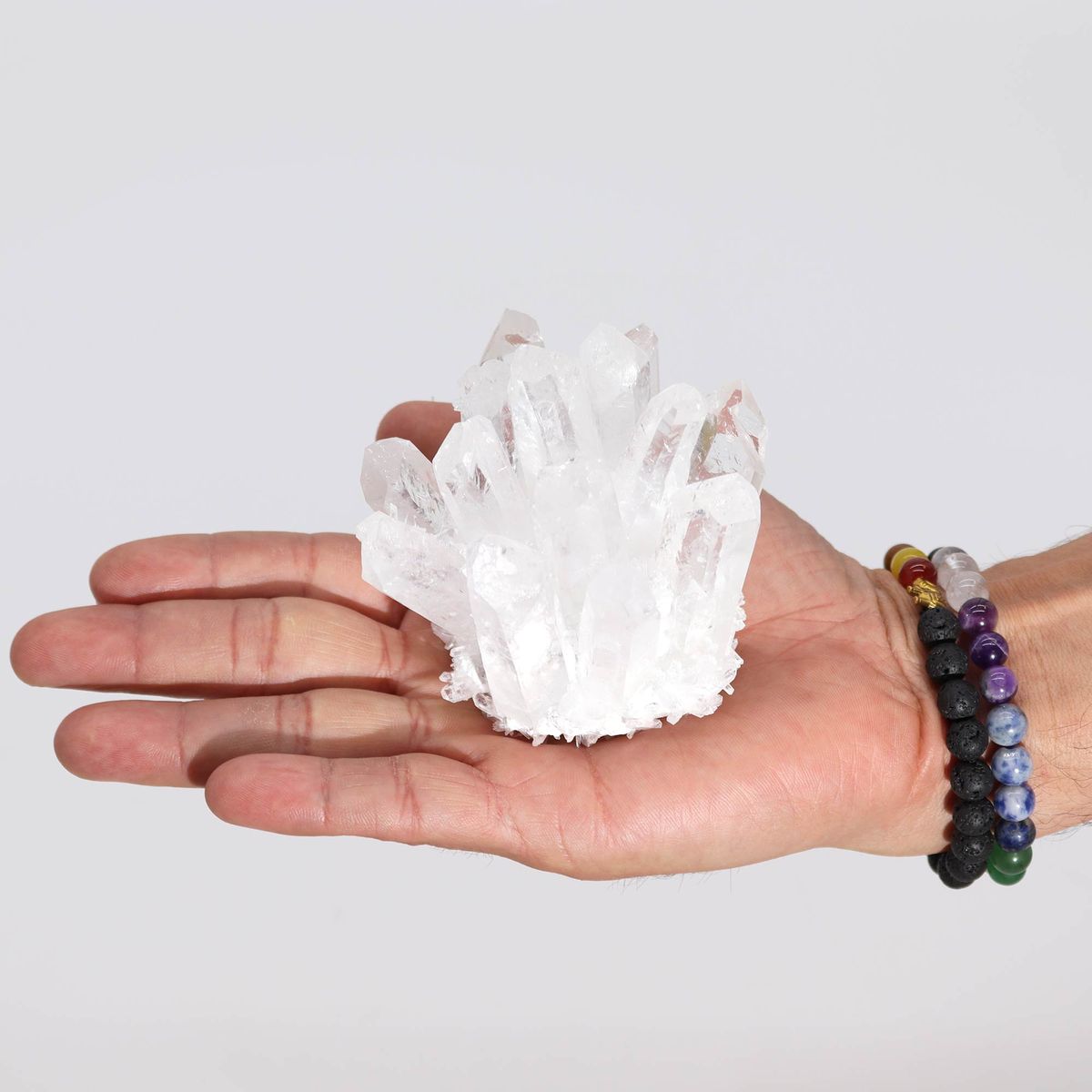 Cacho artesanal de quartzo natural - Quartzo claro (aprox. 250-300 g, 8 cm)