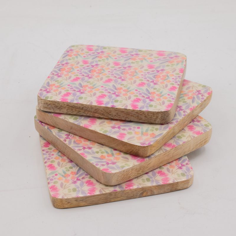 Set of 4 Square Coasters - Pretty Floral