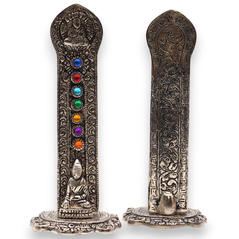 Porte-encens Bouddha tour des 7 chakras 16x6x7cm