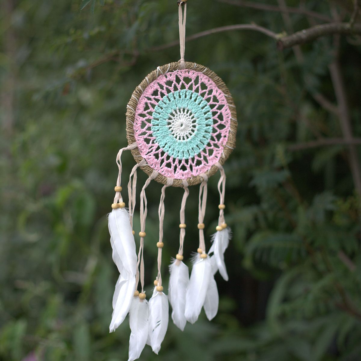 Apanha-sonhos - Macramé Rosa 16 cm (Cores Sortidas)