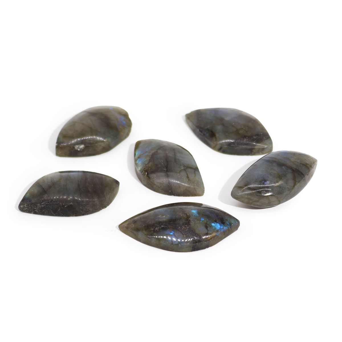 Pedras de Labradorita de Madagáscar - Folha (aprox. 13-20 g, 40-50 mm)
