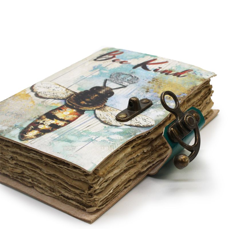 Кожен блокнот "Bee Kind" Deckle-edge (7x5")