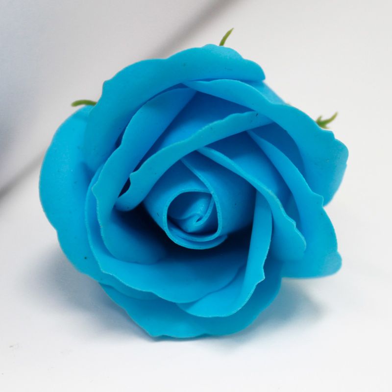 Roses de Savon  pour Bouquet- Medium/Bleu Ciel