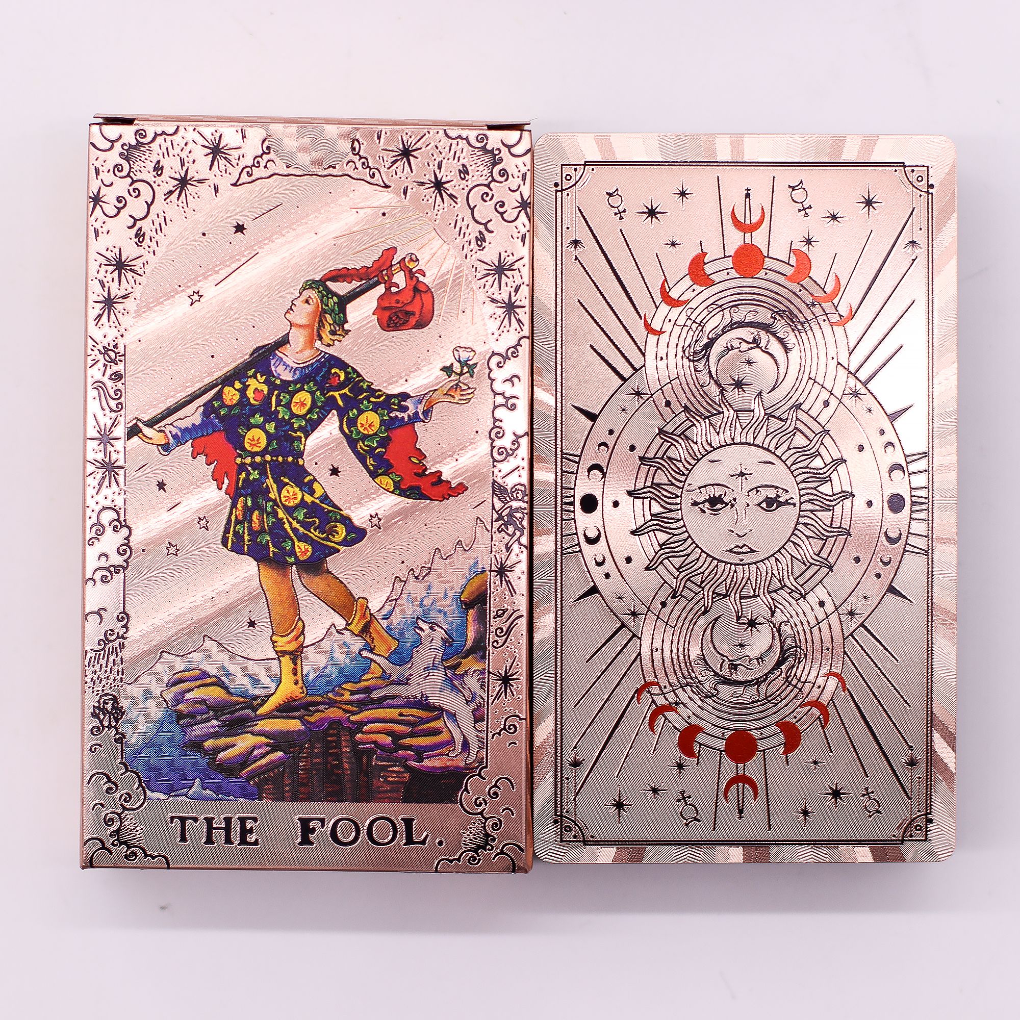 Set Tarot Karata s Rose Gold Folijom – Mjesečeve Faze – s priručnikom