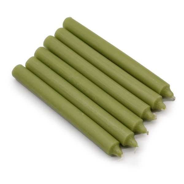 Bulk Solid Colour Dinner Candles - Rustic Olive - Pack of 100