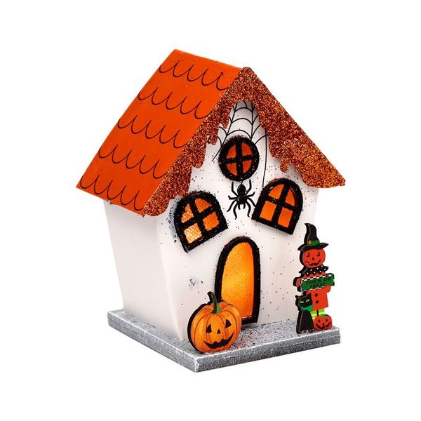 Spooky Spider Pumpkin House Halloween LED Decoration