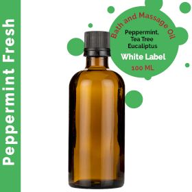 Huile de Bain et de Massage - Fraicheur Menthe Poivrée - 100ml - Marque Blanche