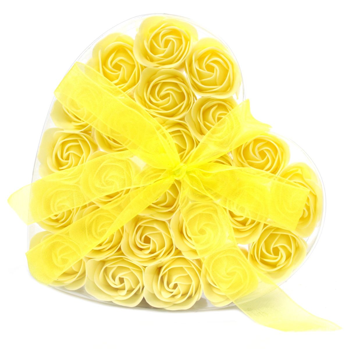 Conjunto de 24 flores de sabonete - rosas amarelas