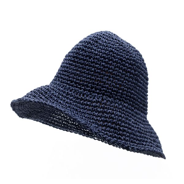 Nomad Sari Floppy Straw Sun Hat - Navy Blue
