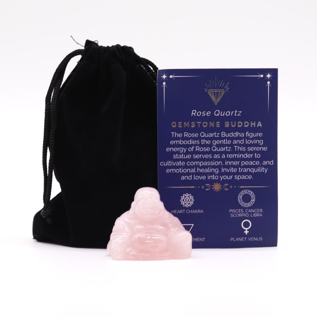 Gema Buda Pequeno - Quartzo Rosa 35x40x23mm