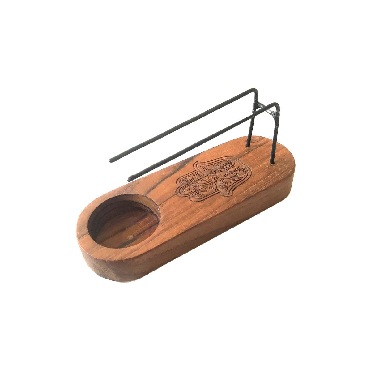 Aquecedor de Pau santo Pequeno - Madeira de Teca - Design Hamsa