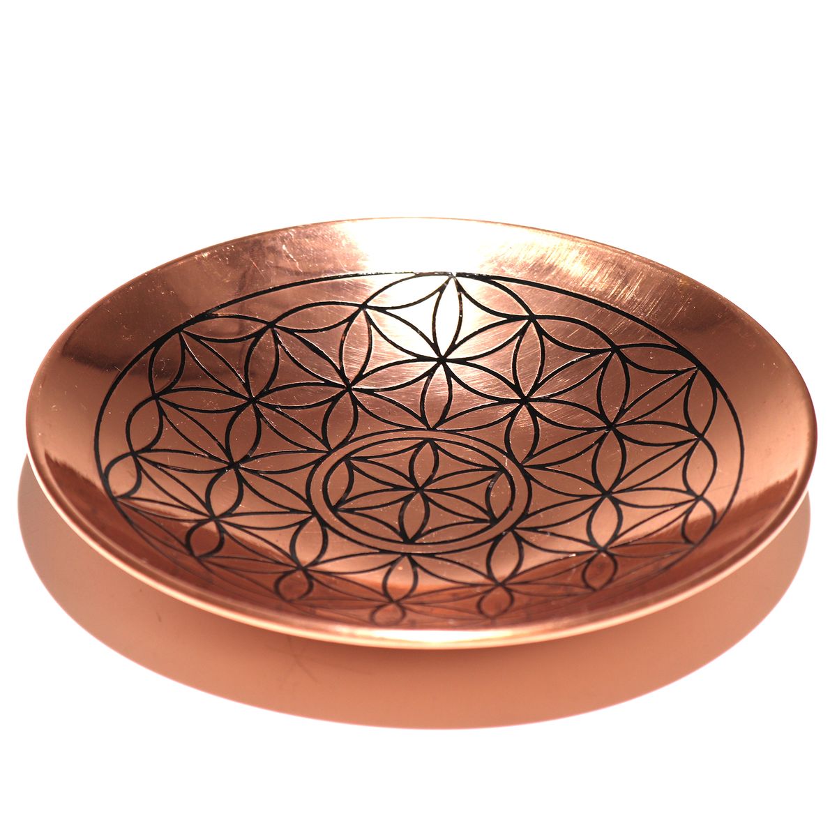 Prato em Cobre para Oferendas - Flor da Vida