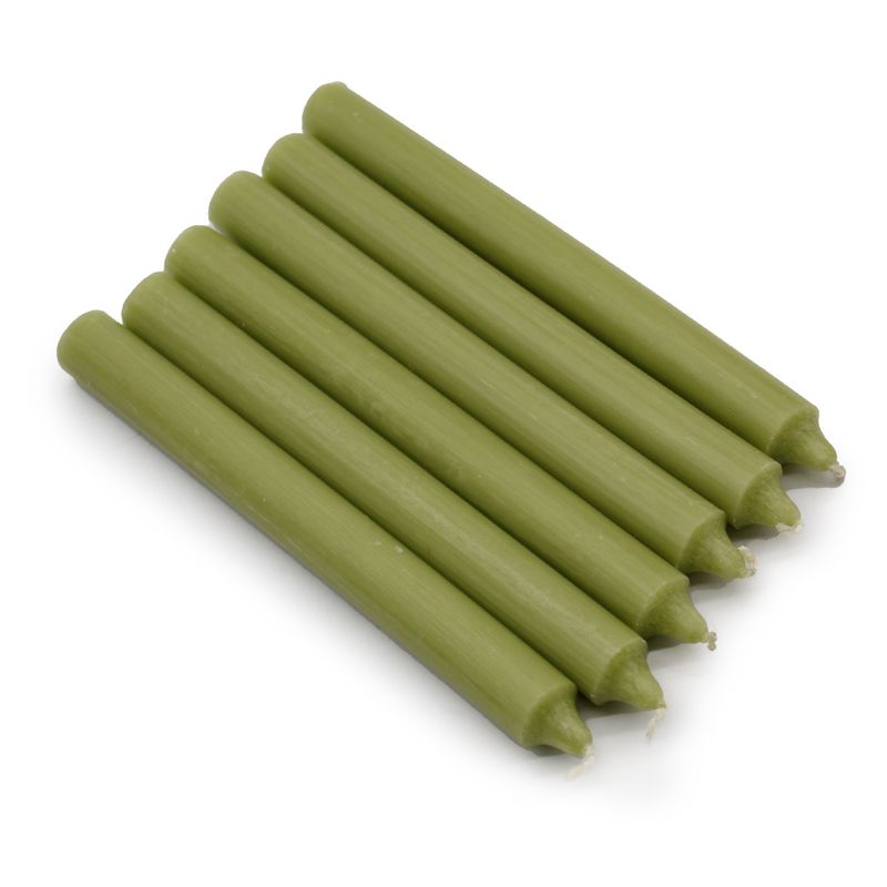 Bulk Solid Colour Dinner Candles - Rustic Olive - Pack of 100
