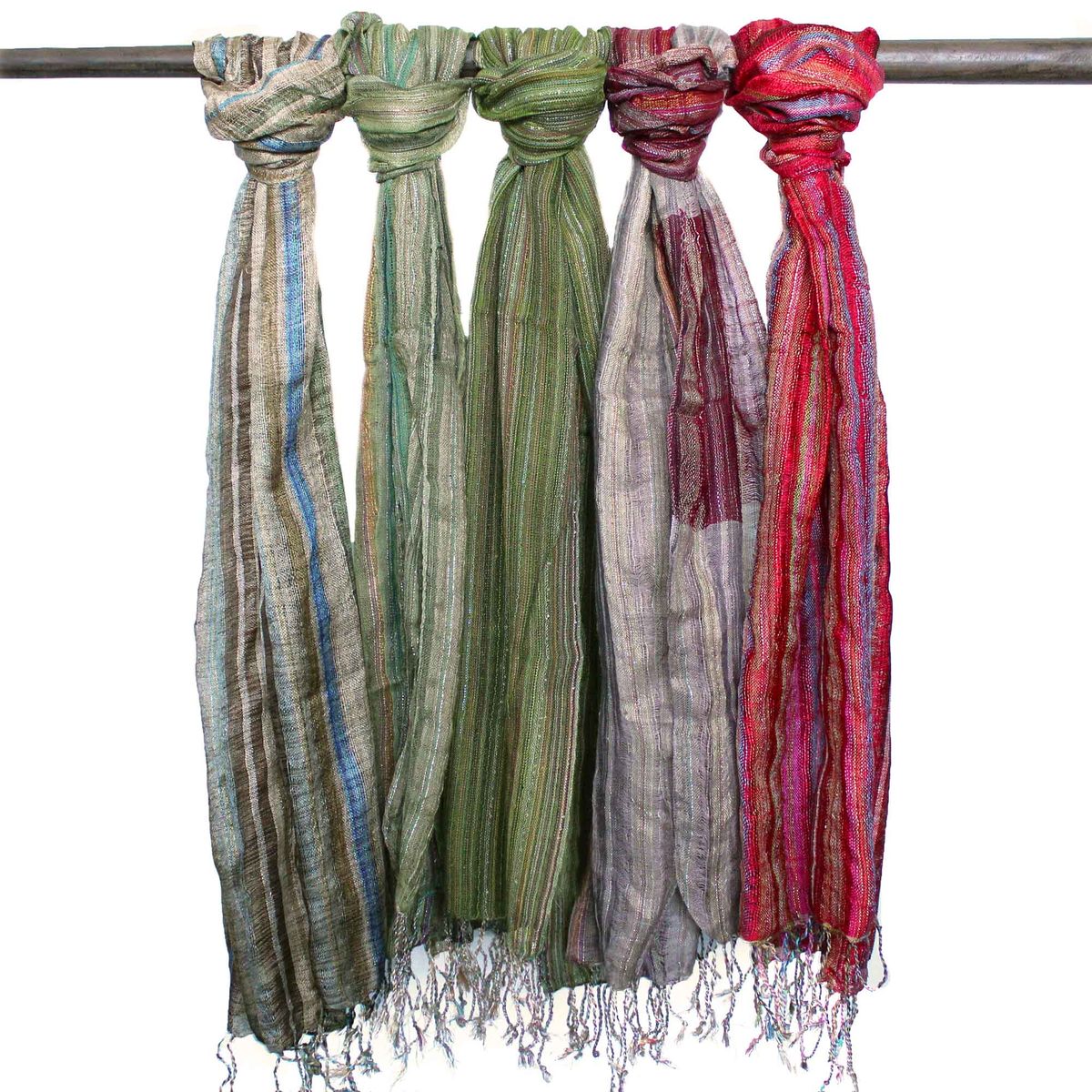 Lenços boémios indianos - 50x180 cm - Verdes aleatórios