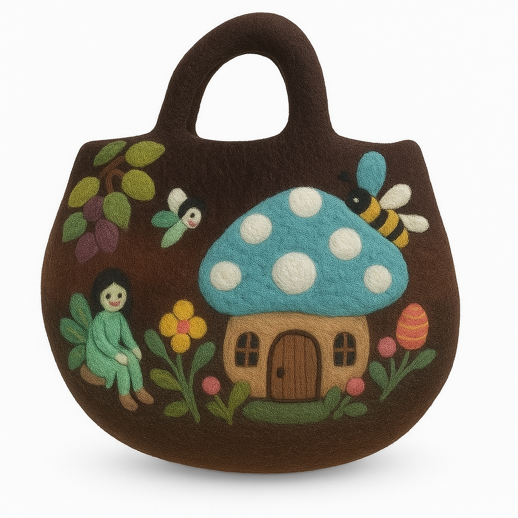 Saco de feltro para jardim de fadas - 35 x 27 cm