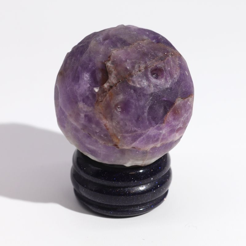 Planète Améthyste socle Goldstone Pierre de soleil
