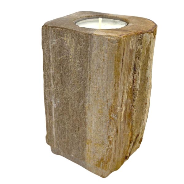 Bougeoir en Bois Pétrifié - 1 Bougie - Haut