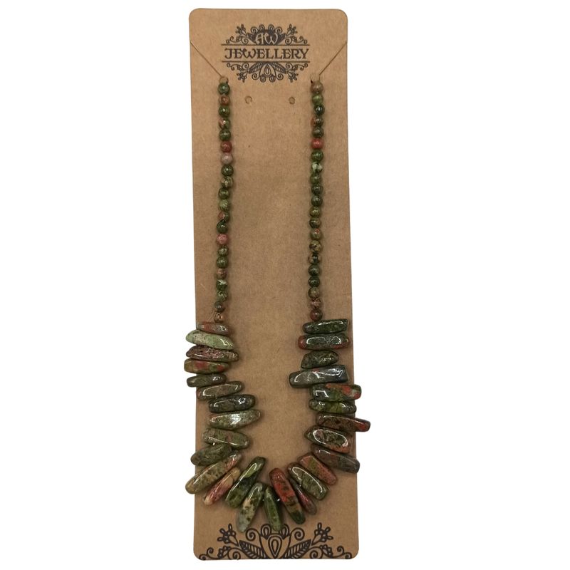 Collier de Gemmes Longues - Unakite