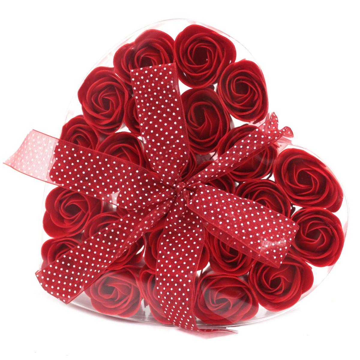Conjunto de 24 flores de sabonete - rosas vermelhas