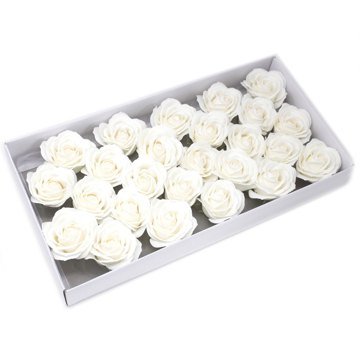 Flor decorativa grande para trabalhos manuais - branca