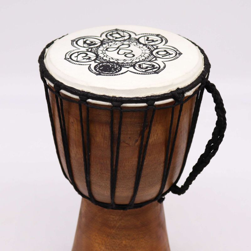 Tambor de Djembe de Topo Largo Feito à Mão  - 30cm