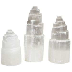 Natural Selenite Tower Lamps