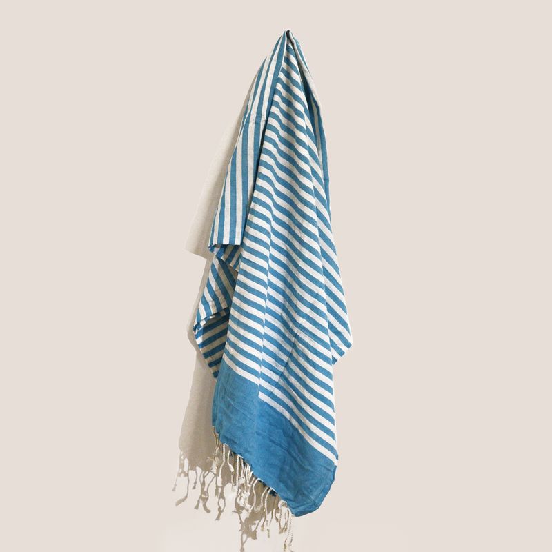 Cotton Pareo Throw - 100x180 cm - Sky Blue