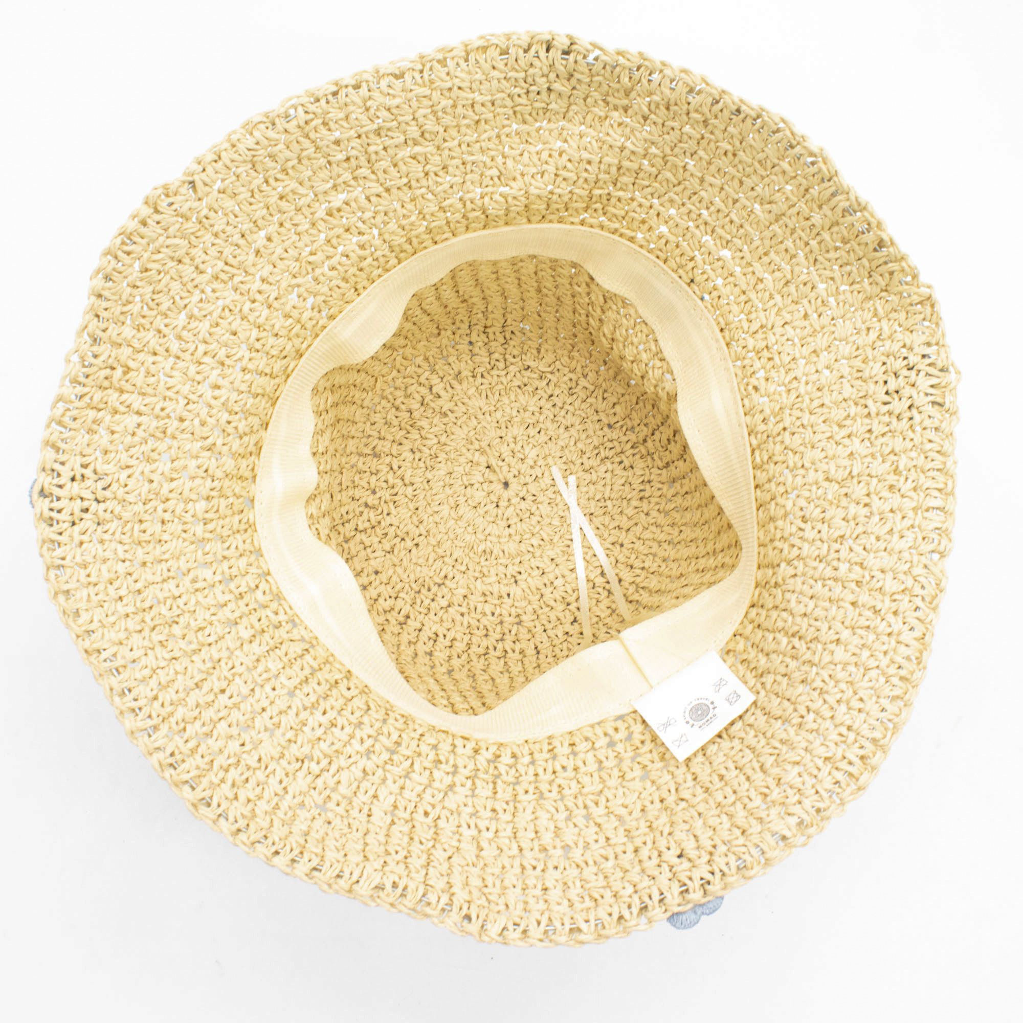 Nomad Sari Floppy Straw Sun Hat - Coffee & Daiseys