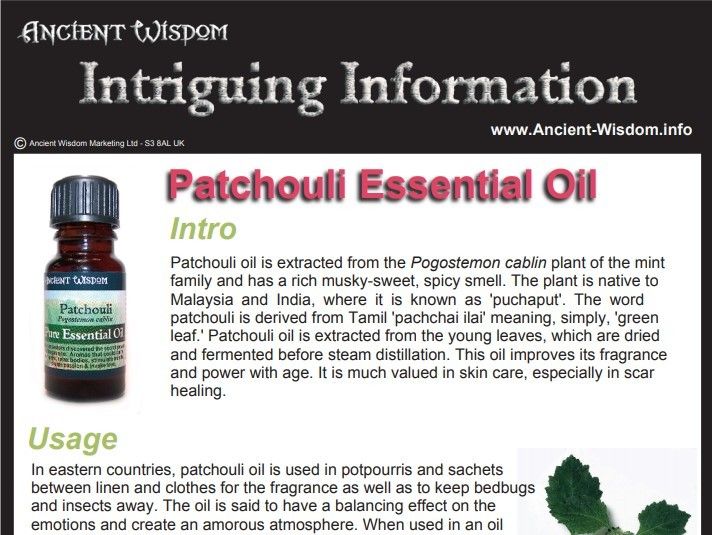Patchouli Essential Oil Info