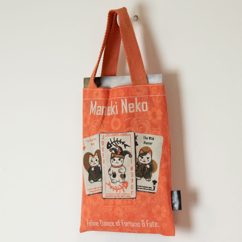 Iconic Mini Gift Tote Bag - Maneki Neko (4 assorted designs) - (24x18cm) - Natural 4oz
