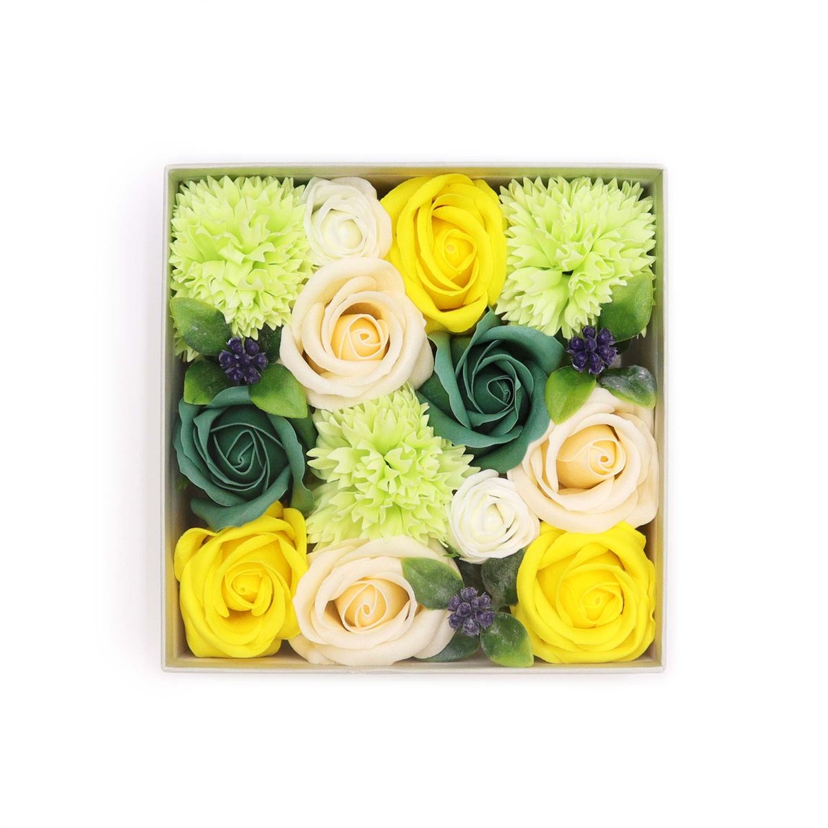 Caixa Quadrada - Celebrações de Primavera - Amarelo e Verdes