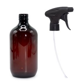 Sticlă de Plastic de 500ml Chihlimbar cu Capac Spray 28mm