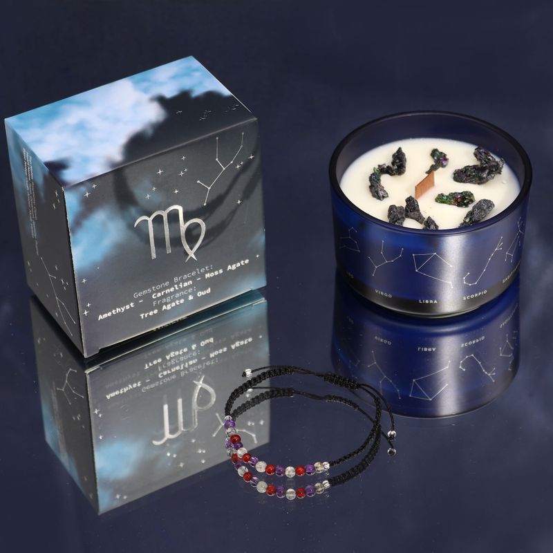 Zodiac Crystal Candle with Gemstone Bracelet -  Starter (3 of each)