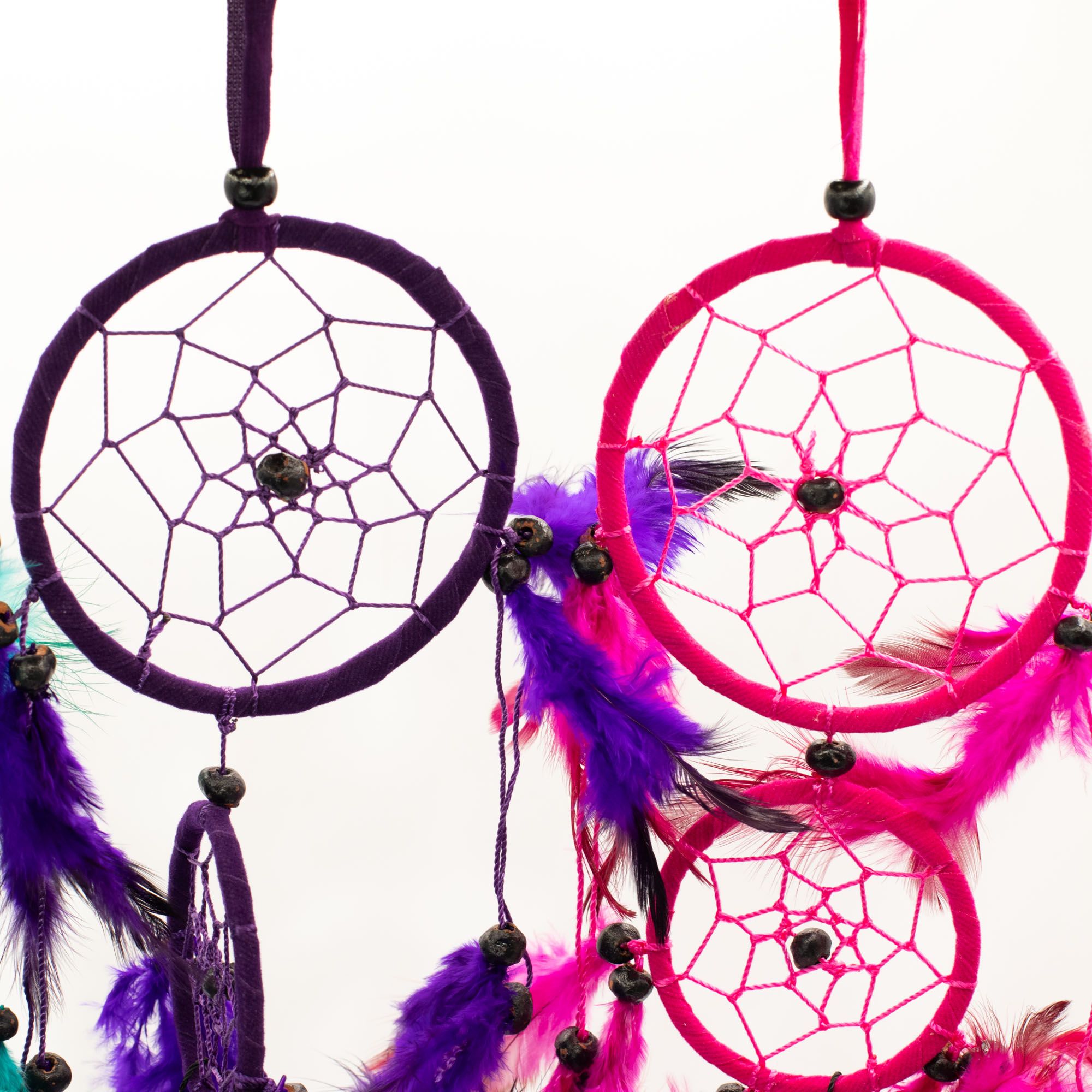 Bali Dreamcatchers - Medium Round - Turq/Pink/Purp