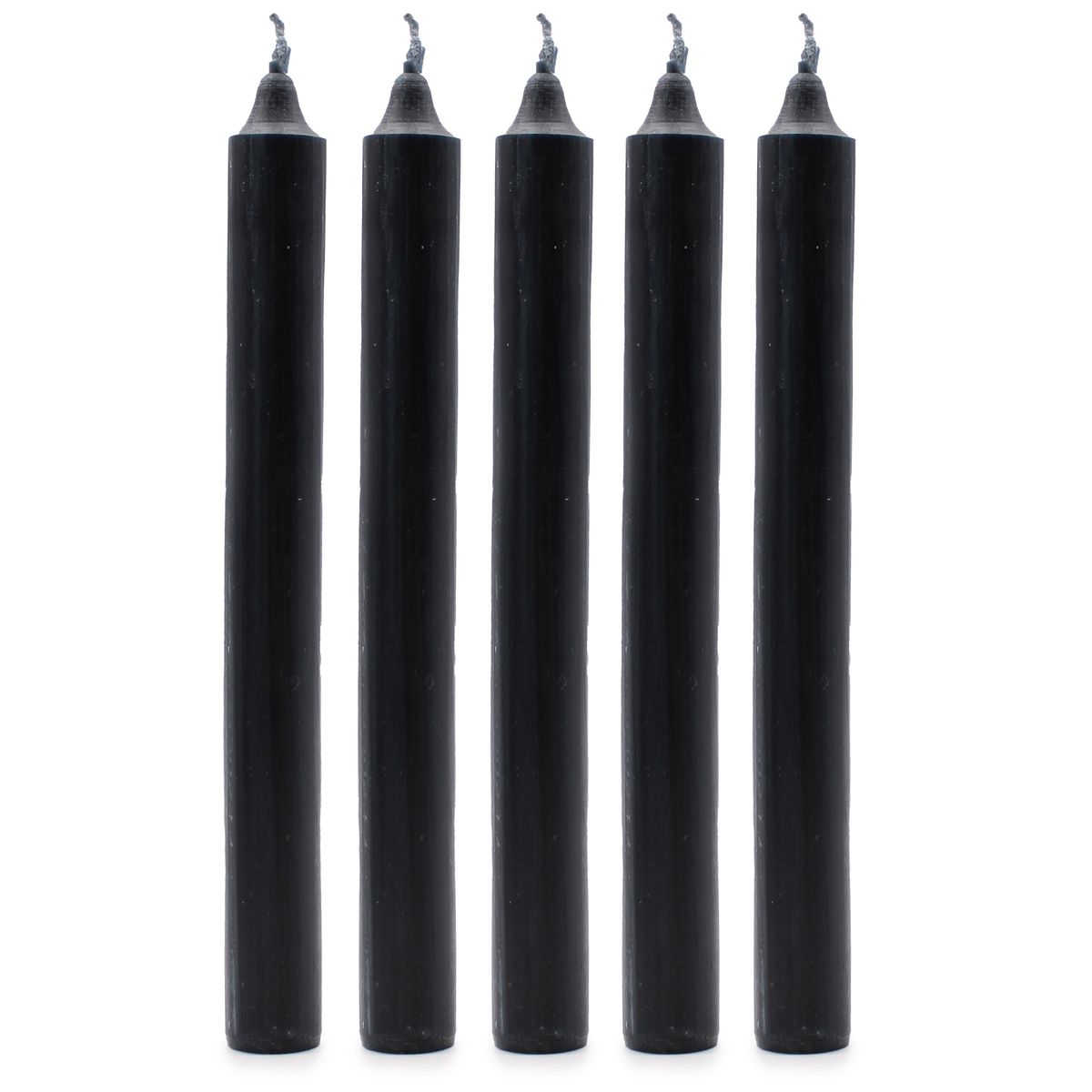 Velas a granel de cor sólida - Preto rústico - Embalagem de 10